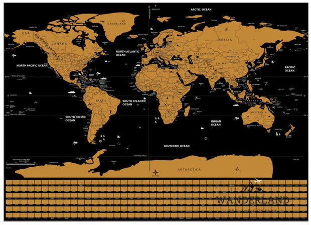 Scratch off world map poster