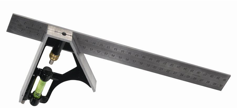 ADJUSTABLE 300mm (12") ENGINEERS COMBINATION TRY SQUARE SET RIGHT ANGLE