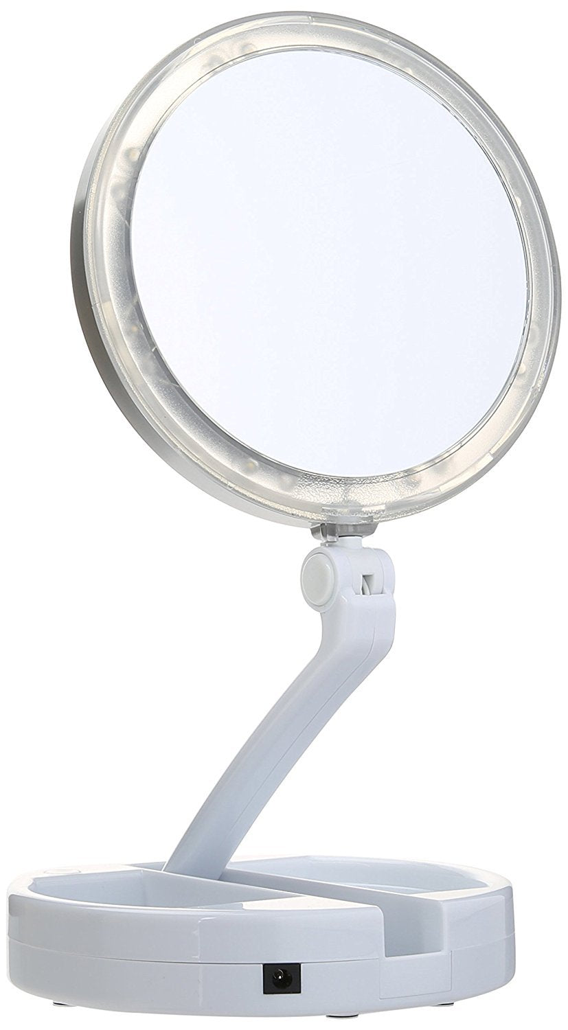 LED Lighted Folding Vanity Travel Mirror