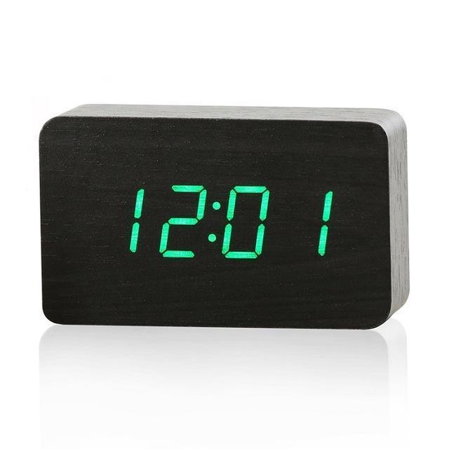 Mini Cube LED Wooden Alarm Clock